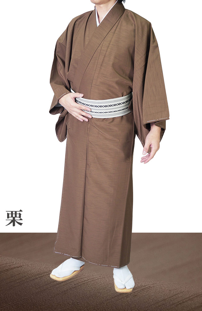 ひめか 着物 男物 メンズ 洗える 紬風 袷 単品 PO-70 11カラー S/M/L