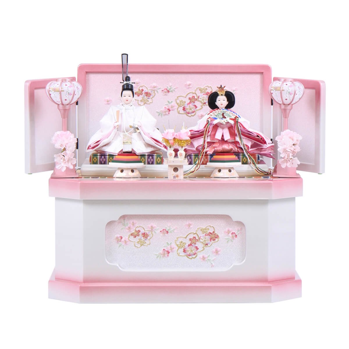 雛人形 雪の輪桜 芥子 小倉草園 ピンク かわいい 収納台 : 人形の館