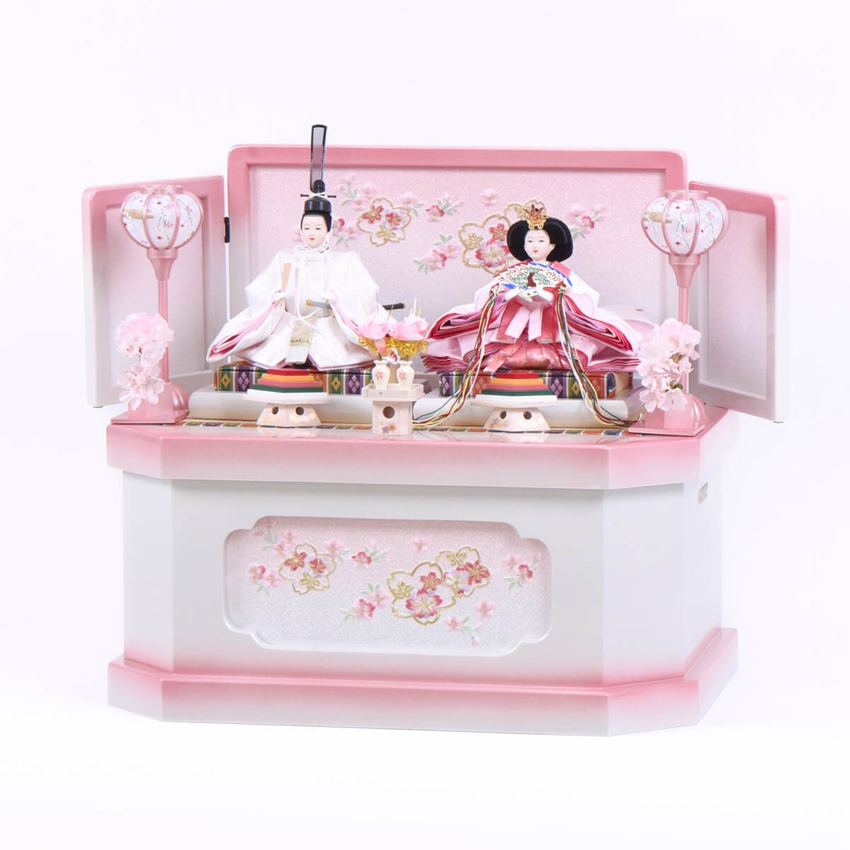 雛人形 雪の輪桜 芥子 小倉草園 ピンク かわいい 収納台 : 人形の館