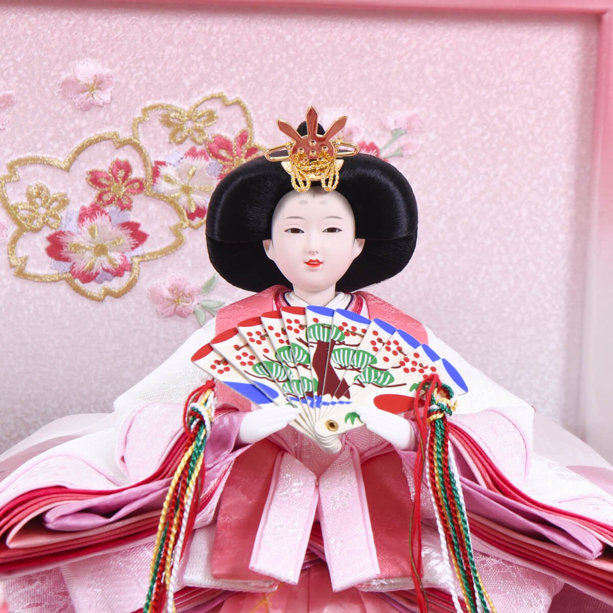 雛人形 雪の輪桜 芥子 小倉草園 ピンク かわいい 収納台 : 人形の館