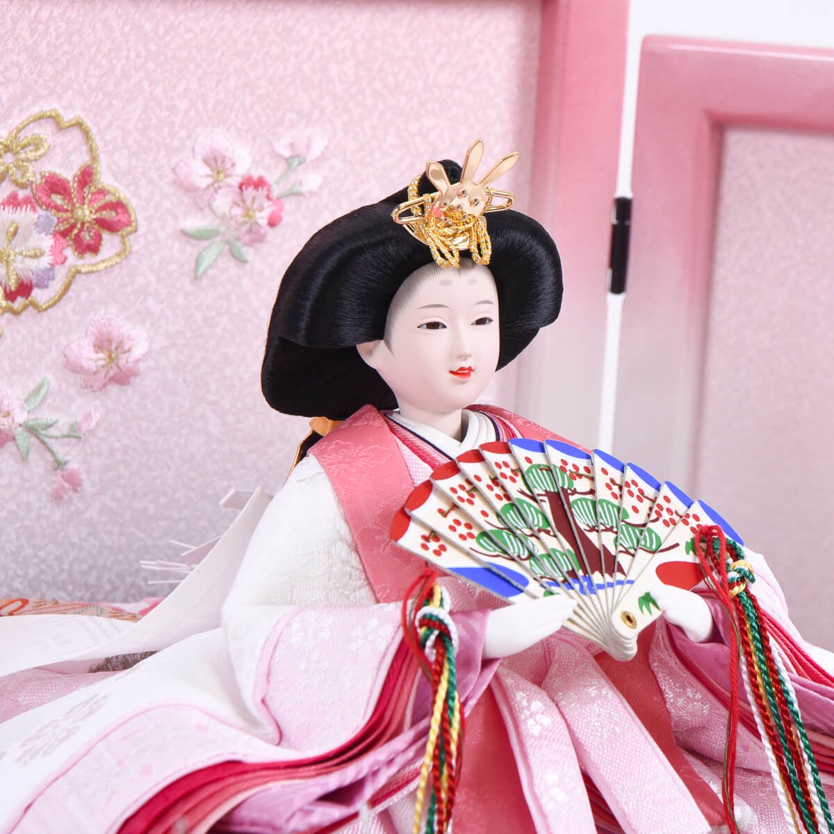 雛人形 雪の輪桜 芥子 小倉草園 ピンク かわいい 収納台 : 人形の館