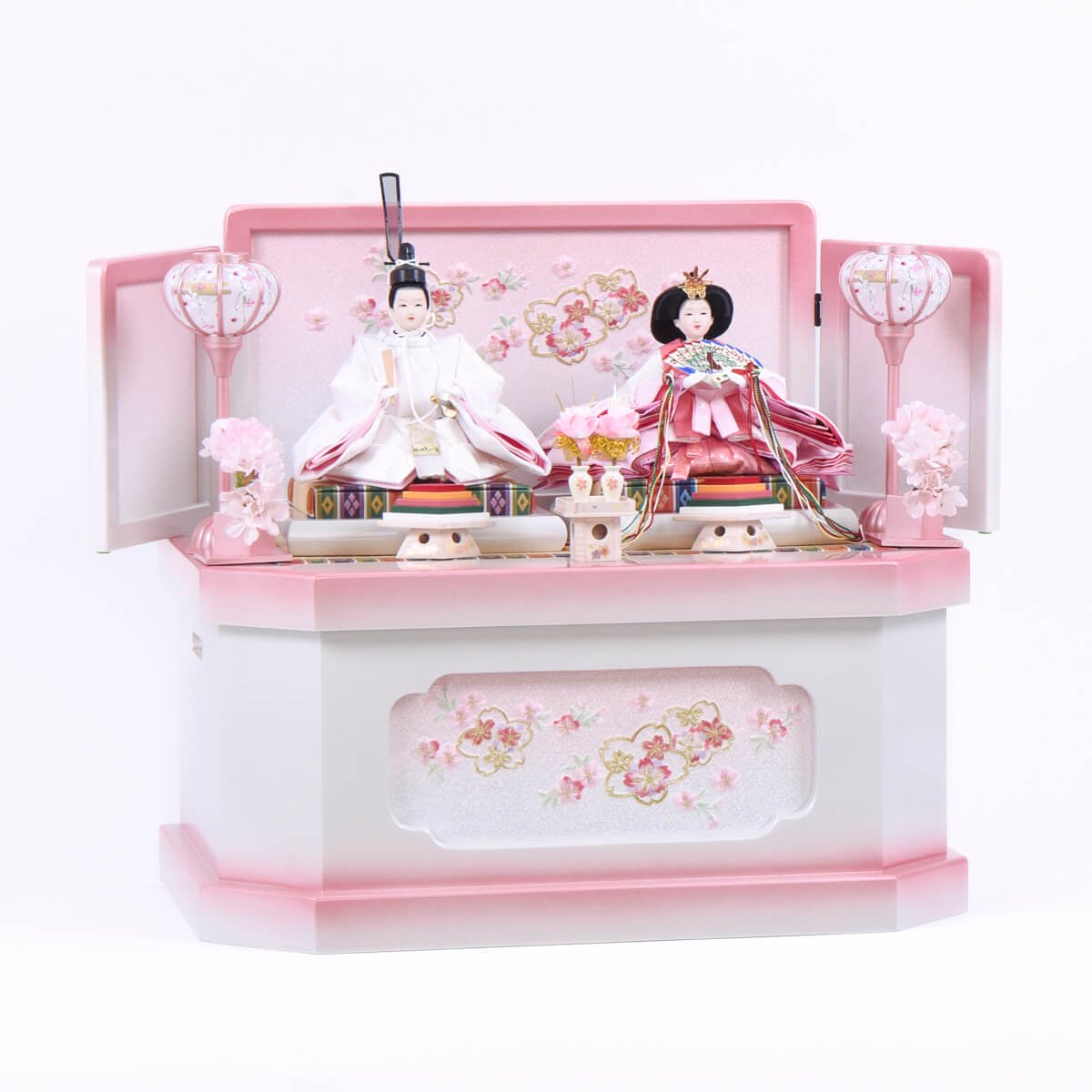 雛人形 雪の輪桜 芥子 小倉草園 ピンク かわいい 収納台 : 人形の館
