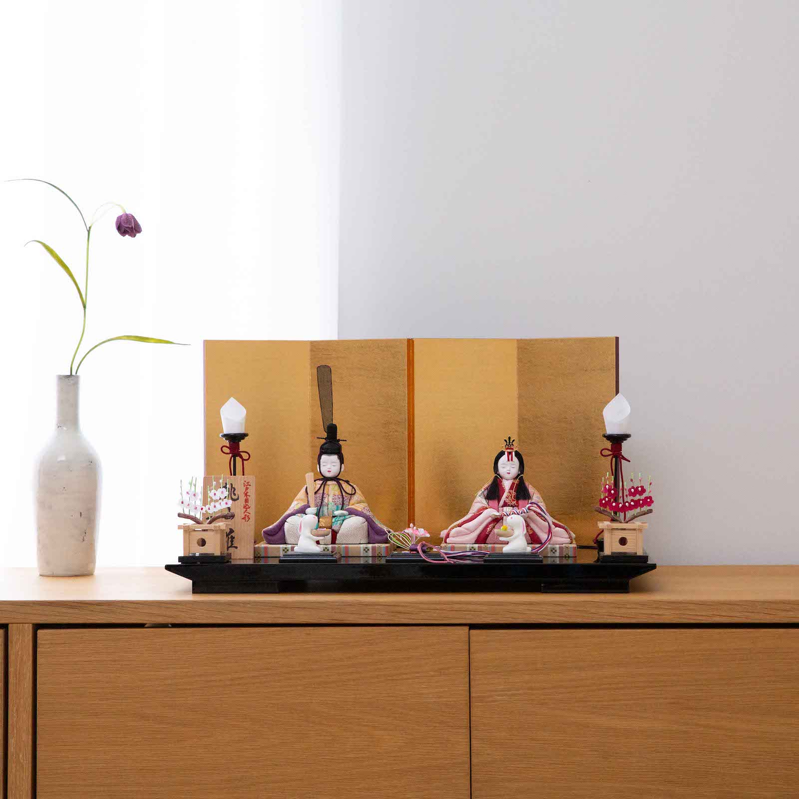 雛人形 木目込人形 コンパクト かわいい おしゃれ 木村一秀 桃山雛 二