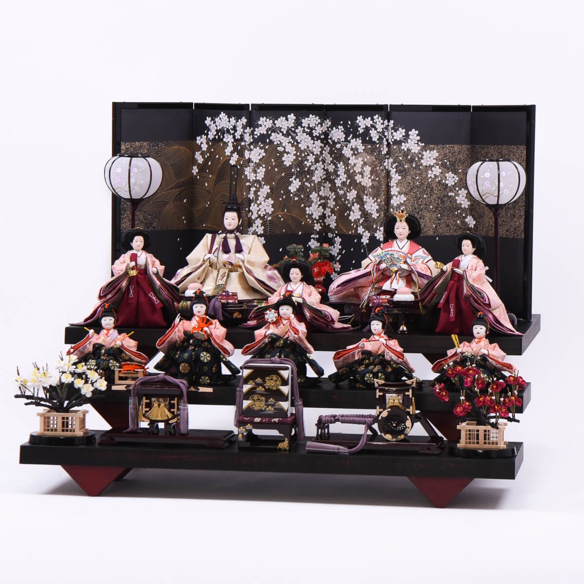 雛人形 大三五 10人飾 五人囃子 和楽 三段飾り : 人形の館石倉 - 通販