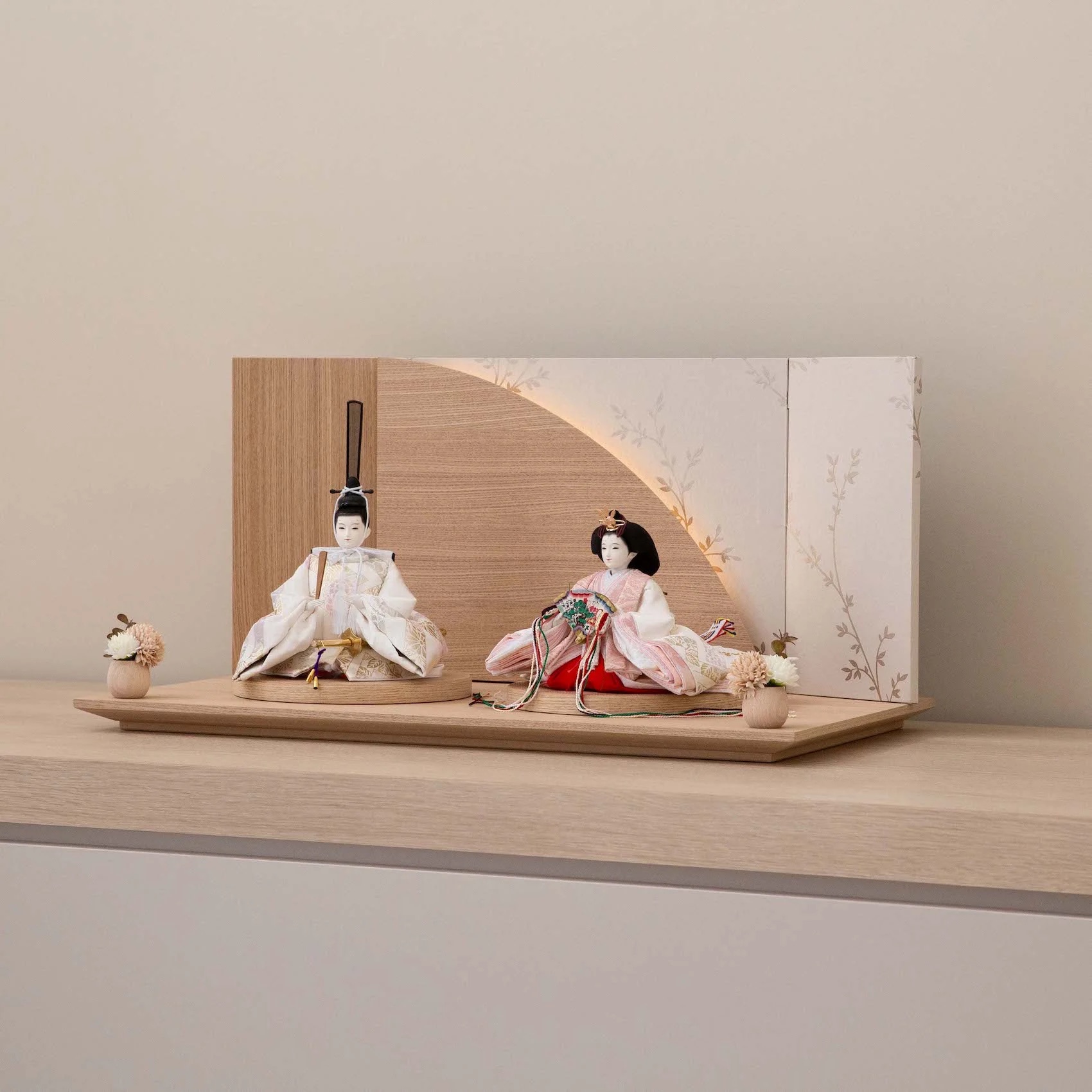 雛人形 おしゃれ インスタ モダン 京十一番(三五) 金彩 LED屏風 田村