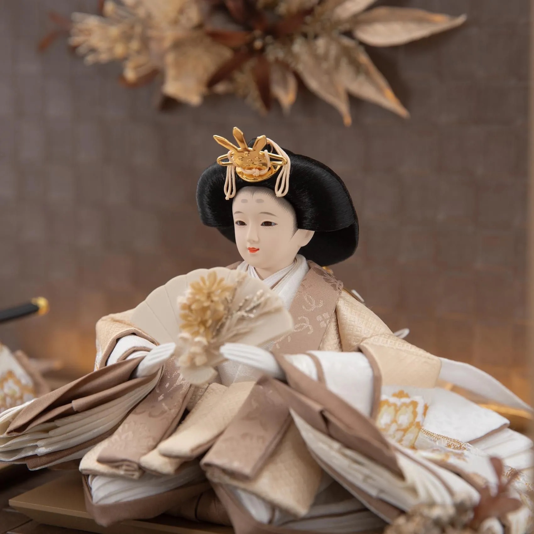 雛人形 オシャレ コンパクト モダン アクリル ケース ナチュラル 造花