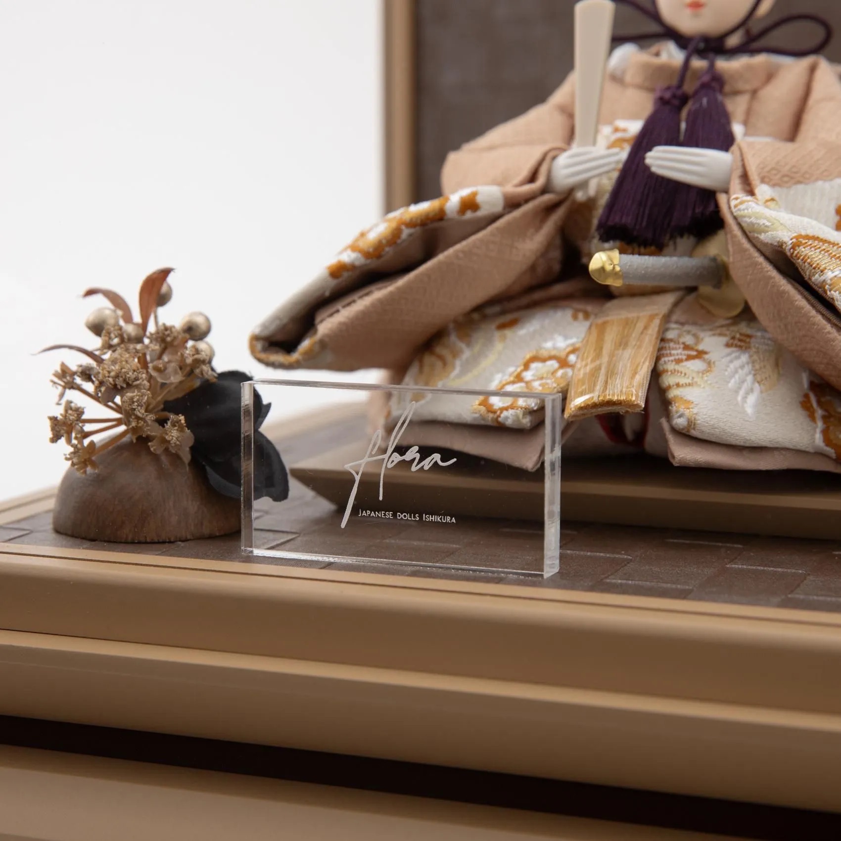 雛人形 オシャレ コンパクト モダン アクリル ケース ナチュラル 造花