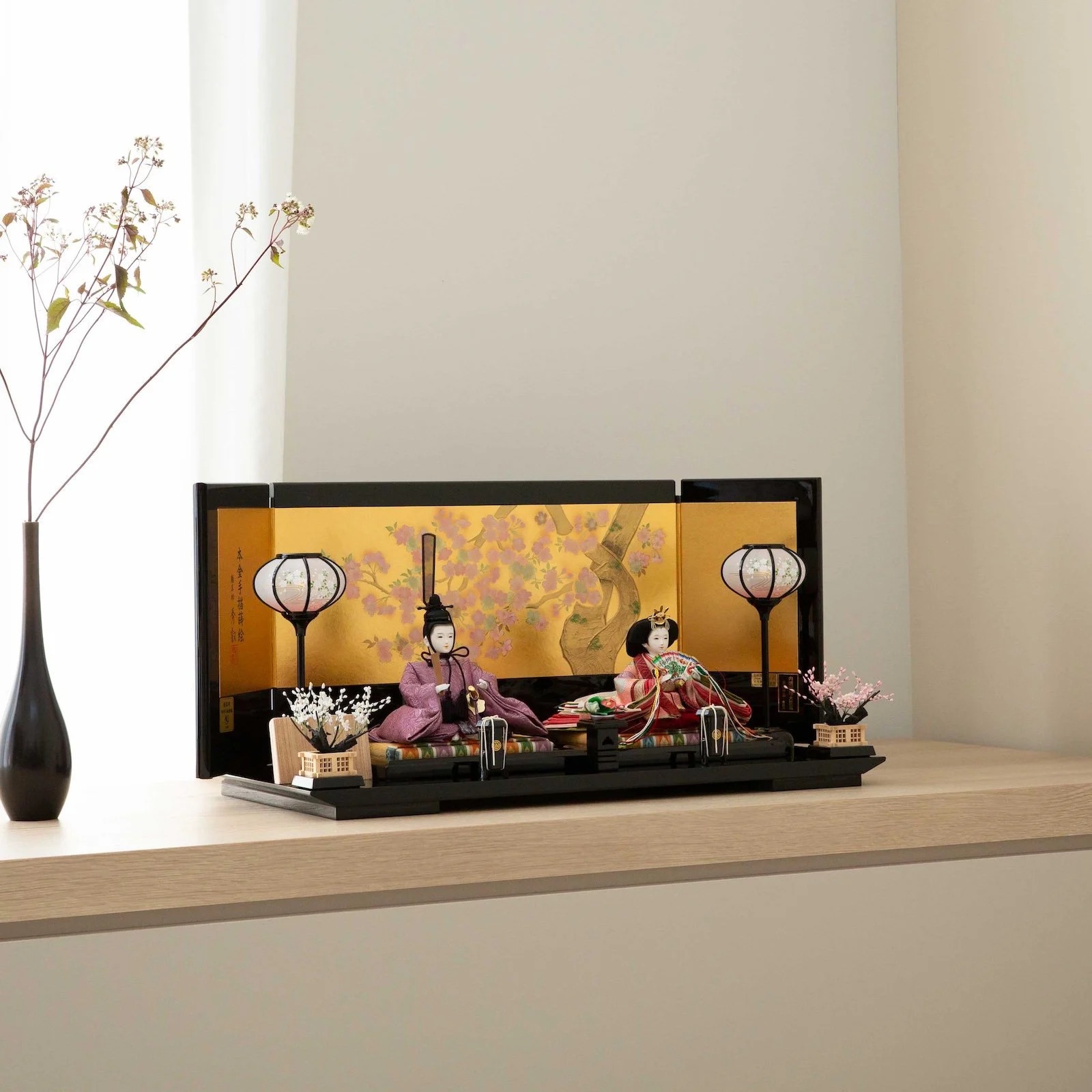 雛人形 清水久遊 ひいな 芥子(京十二) 手描き金屏風 正絹 : 人形の館