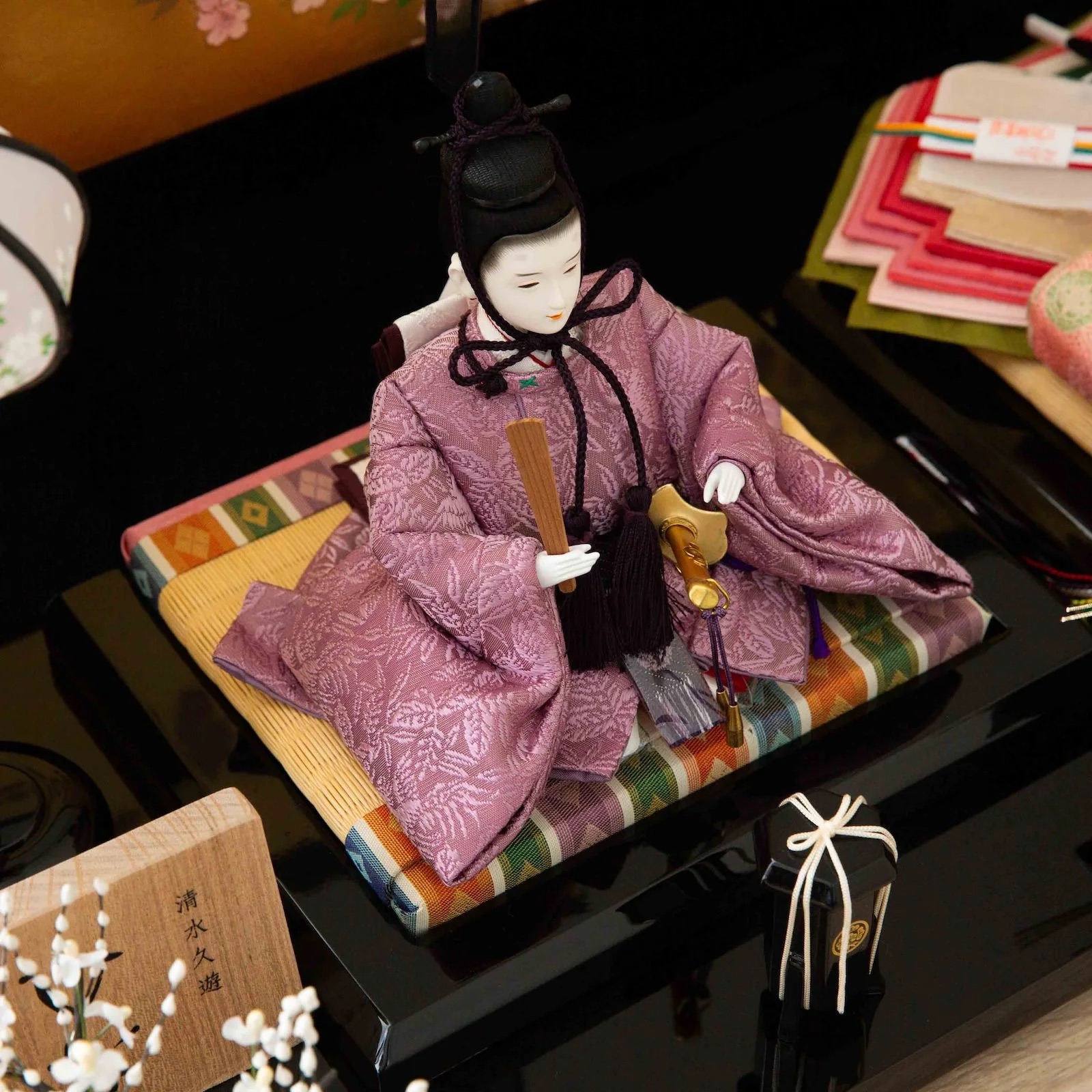 雛人形 清水久遊 ひいな 芥子(京十二) 手描き金屏風 正絹 : 人形の館