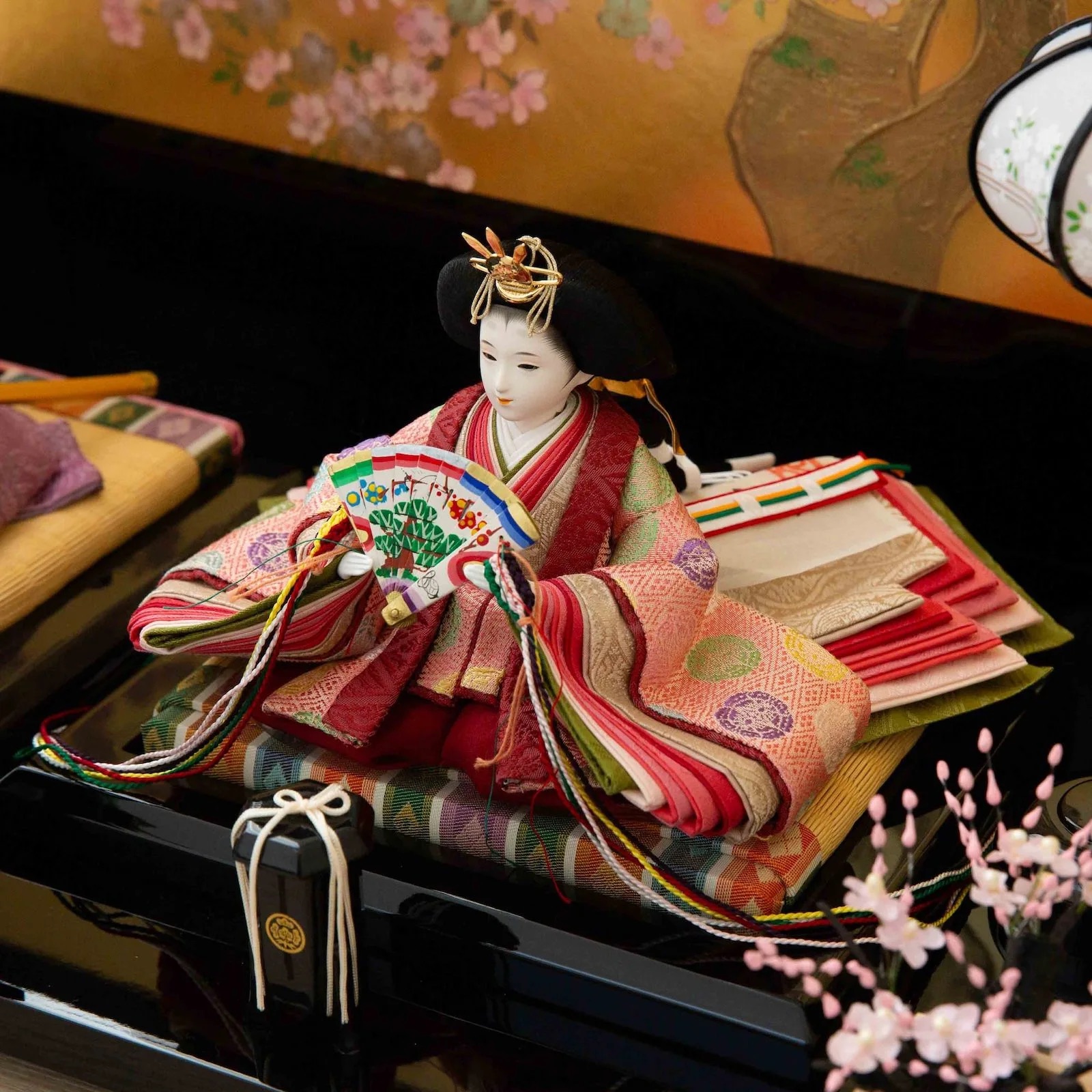 雛人形 清水久遊 ひいな 芥子(京十二) 手描き金屏風 正絹 : 人形の館