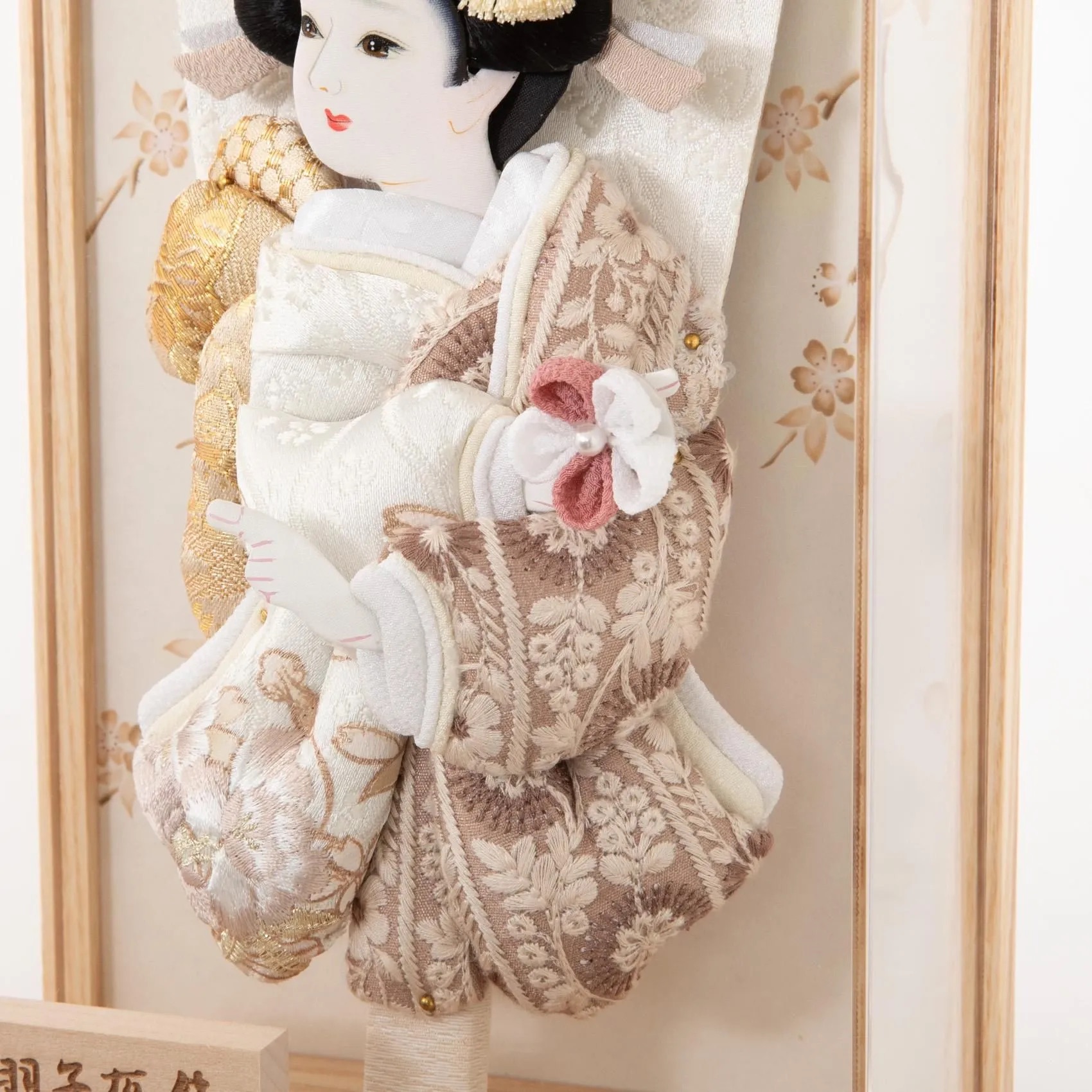 羽子板 壁掛け コンパクト かわいい ナチュラル 7号 額入り 女の子 初