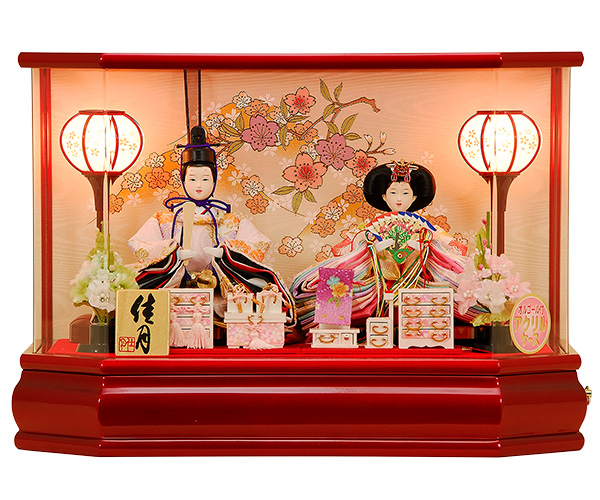 雛人形 ひな人形 K108 コンパクト オルゴール付き 人形の佳月 雛人形