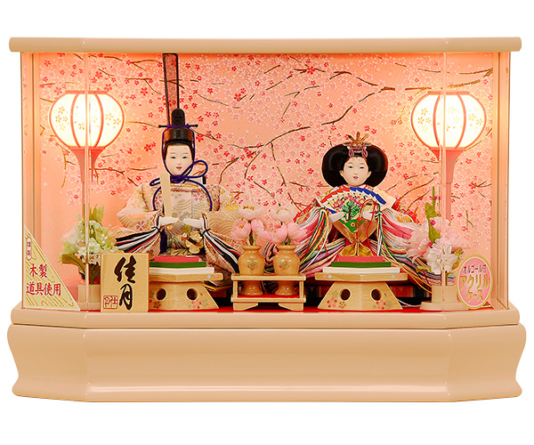 雛人形 ひな人形 K122 コンパクト オルゴール付き 人形の佳月 雛人形