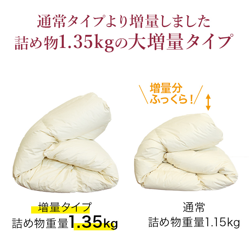 羽毛布団 掛け布団 セミダブル 冬用 羽毛掛け布団 増量 サイズで選ぶ