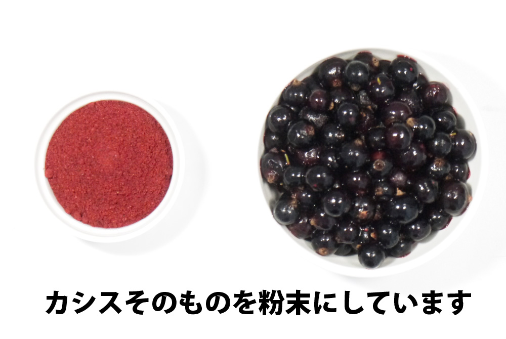 青森県産カシスパウダー　無添加カシス粉末　粉末カシス　農薬不使用国産カシス　皮膚ガス　アントシアニン　カシスポリフェノール