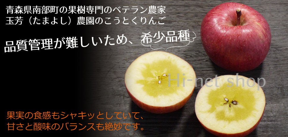 青森県産 樹上完熟蜜入りりんご「こうとく（高徳）」贈答用小玉りんご