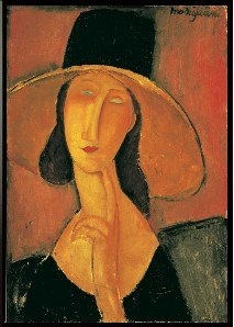 モディリアーニ作品「大きな帽子をかぶったジャンヌ・エビュテルヌ」
