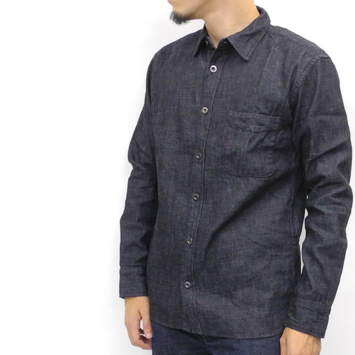 MOMOTARO JEANS 桃太郎ジーンズ BACK PRINT DENIM L/S SHIRT 05-046