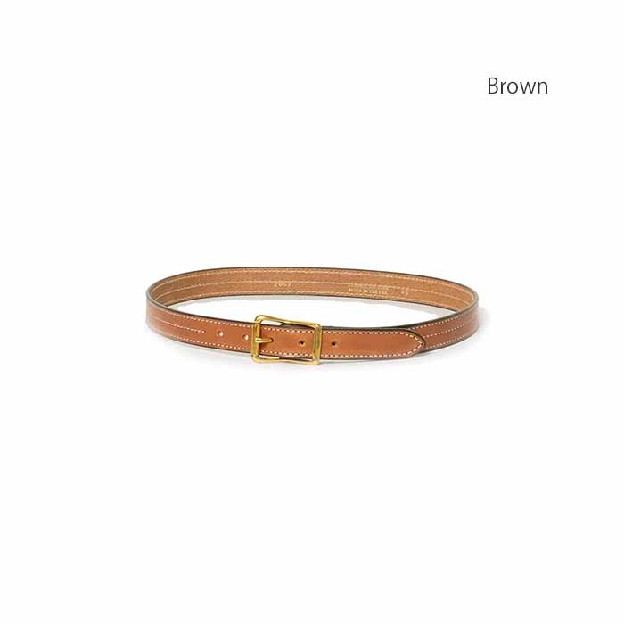 YUKETEN - Triple Stitched Belt - Brown with Natura...