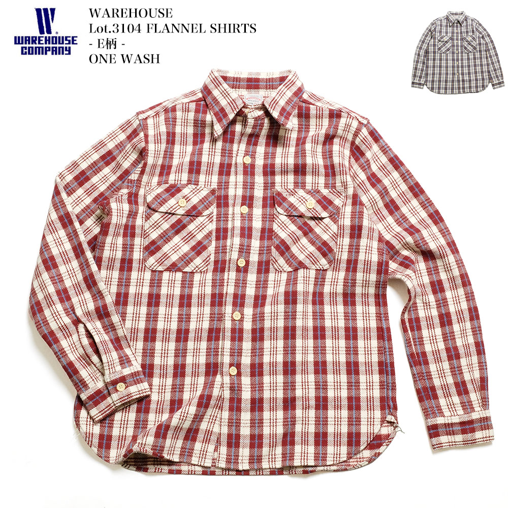 WAREHOUSE 赤と白のチェック柄ネルシャツ XL ネルシャツ 赤と白のチェック柄 フランネルネルシャツ XL 赤と白