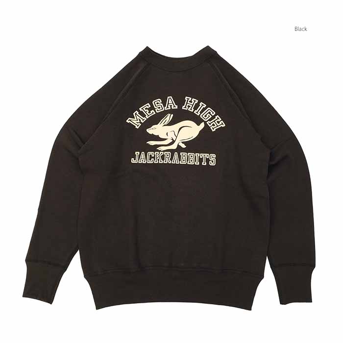 新品ウエアハウス　スウェット　黒　ＸＬ　ビンテージ　フロッキープリント　ラグラン WAREHOUSE（ウエアハウス） WAREHOUSE 409MES-25 Lot.409 ラグラン