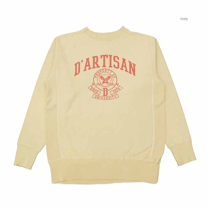 ステュディオ・ダ・ルチザン STUDIO D’ARTISAN 8123B リバーススウェット トレーナー プリント - UNIVERSITY - メンズ | ヒノヤ