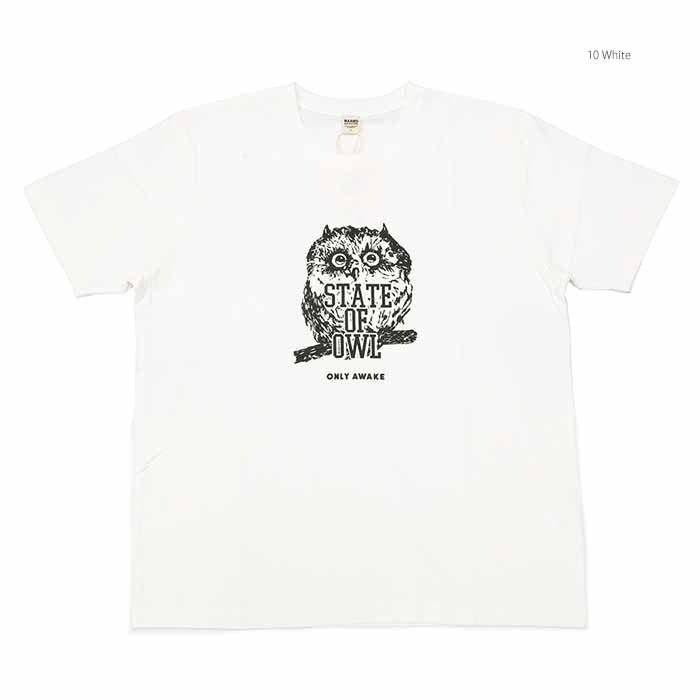 バーンズ BARNS BR-24305 ピグメント加工 プリント 半袖 Tシャツ - OWL - メンズ | ヒノヤ HINOYA | BARNS OUTFITTERS | 01