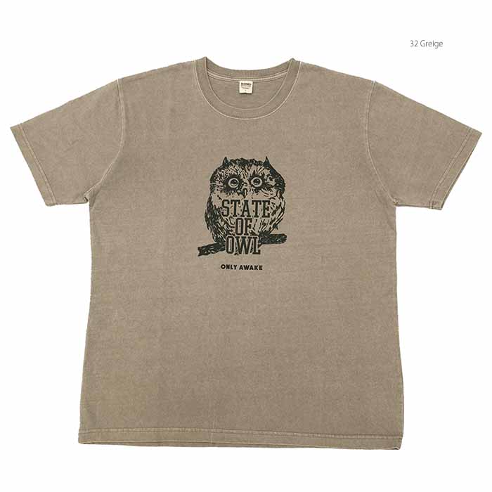 バーンズ BARNS BR-24305 ピグメント加工 プリント 半袖 Tシャツ - OWL - メンズ | ヒノヤ HINOYA | BARNS OUTFITTERS | 03
