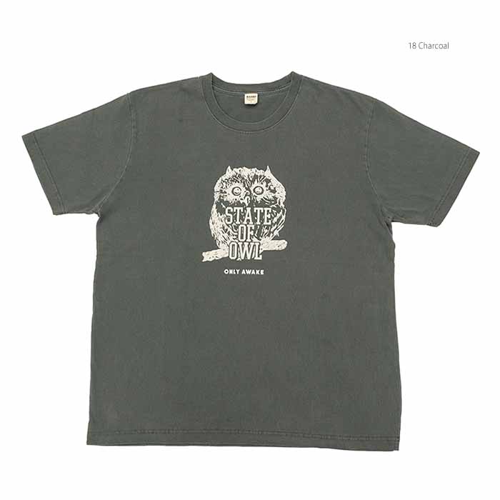 バーンズ BARNS BR-24305 ピグメント加工 プリント 半袖 Tシャツ - OWL - メンズ | ヒノヤ HINOYA | BARNS OUTFITTERS | 02