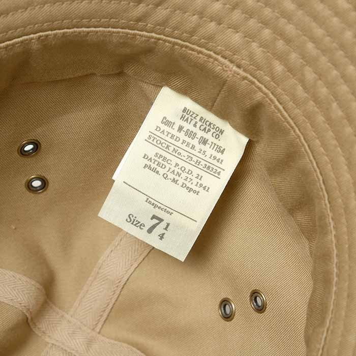 BUZZ RICKSON'S(バズリクソンズ)「HAT, FIELD, COTTON, KHAKI