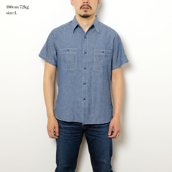 美品　バズリクソンズ　半袖ワークシャツ 半袖シャツ バズリクソンズ(BUZZ RICKSON'S) Cream(クリーム)