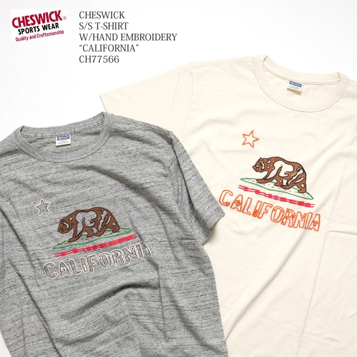 CHESWICK（チェスウィック） 半袖 手差し刺繍Tシャツ 