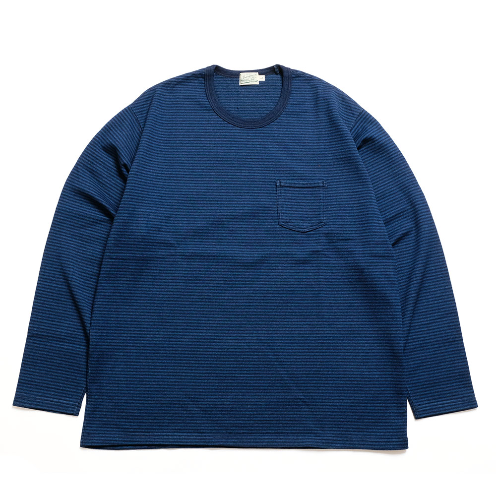 バーガスプラス BURGUS PLUS HBP-032-bd2-bl2-li2 ロングスリーブ インディゴ Tシャツ メンズ 無地 ボーダー | ヒノヤ HINOYA | BURGUS PLUS | 03