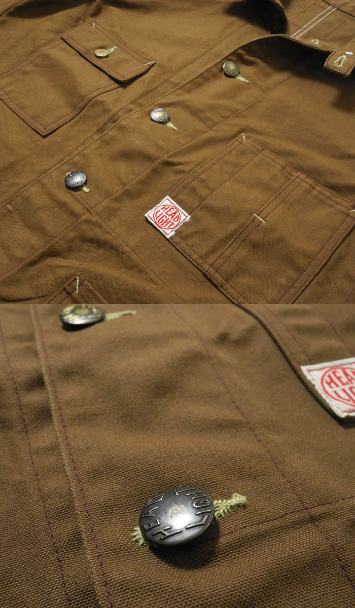 ジャケット・アウター HEADLIGHT BROWN DUCK WORK COAT HD13738 HEADLIGHT(ヘッドライト)「13oz.BROWN DUCK WORK COAT」ブラウン