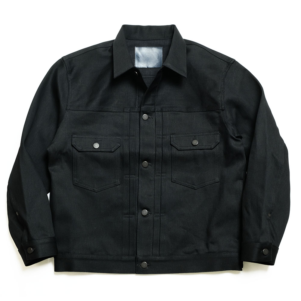 桃太郎ジーンズ MOMOTARO JEANS MMGJ1002 #002 スタンダード デニムジャケット 14.7oz. ブラック Ｇジャン メンズ | ヒノヤ | 桃太郎ジーンズ | 01