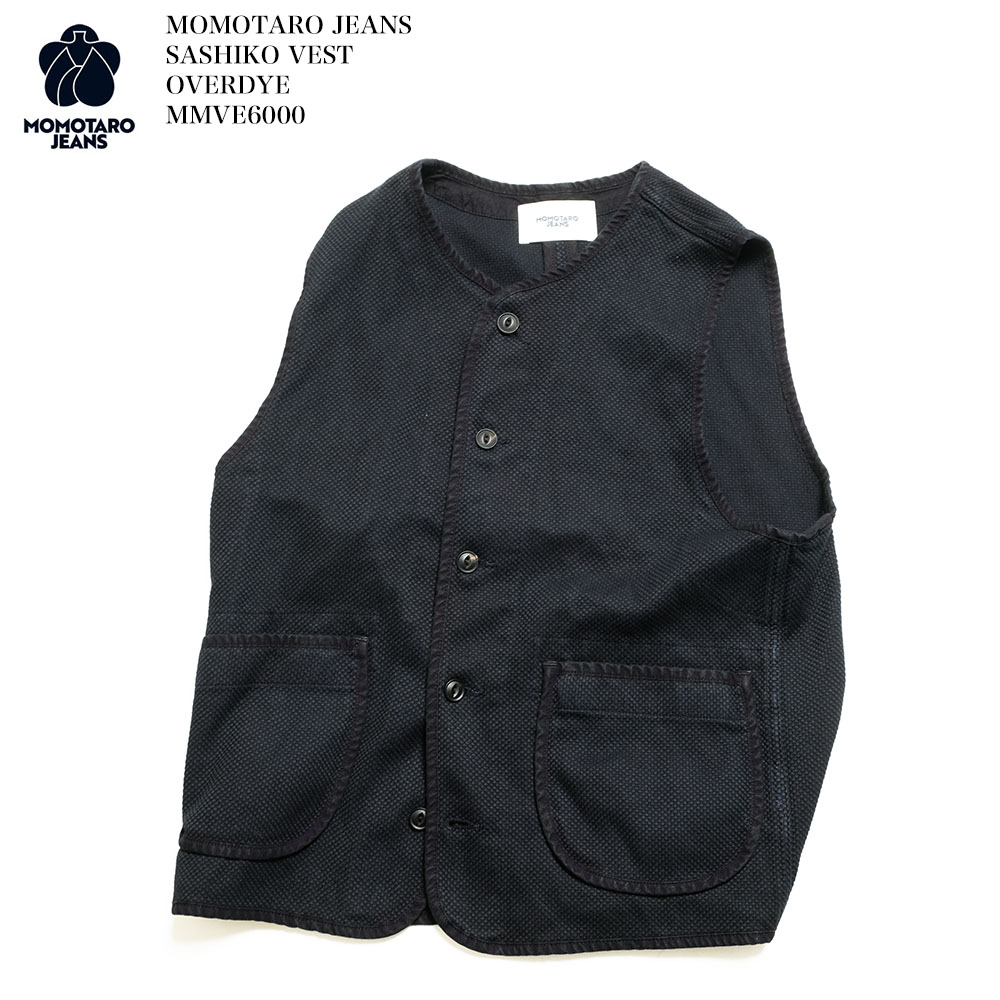 桃太郎ジーンズ　MOMOTARO JEANS ウォバッシュ　ストライプ　ベスト 桃太郎ジーンズ（MOMOTARO JEANS） MOMOTARO JEANS MMVE6000 刺し子