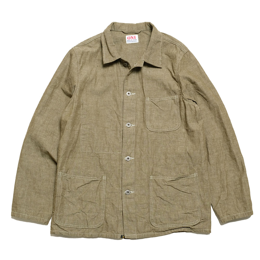鬼デニム ONI DENIM カバーオール 8.3oz ヘヴィシャンブレー ONI