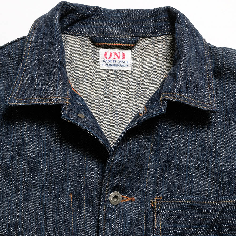 鬼デニム ONI DENIM ONI-270KAS 正藍枷染め風 天然藍ロープデニム - 鬼