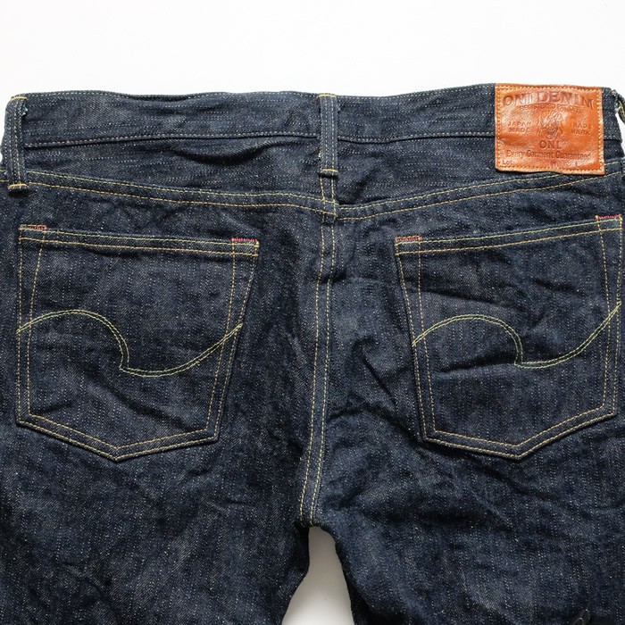 鬼デニム（ONI DENIM） タイトテーパード グリーンキャスト 『鬼斑撚