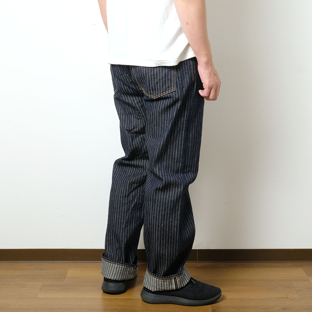 鬼デニム ONI DENIM 12oz 針抜きジャガード ストライプデニム ONI022 