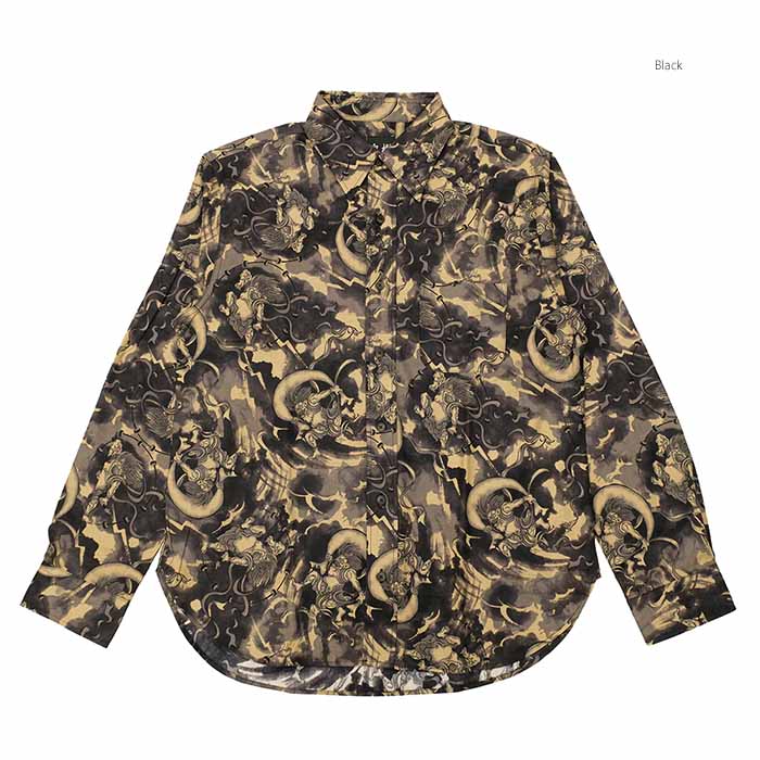 宮ranシャツ2枚 衣櫻 ころもざくら SA1749 シーチング素材 ムラ染め抜染調 長袖