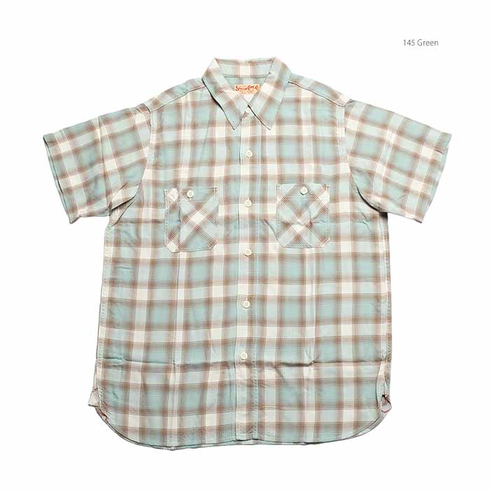 SUGAR CANE シュガーケーン SC39728 レーヨン オンブレーチェック 半袖