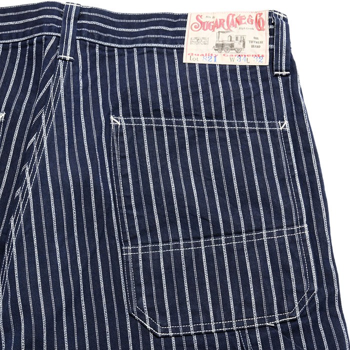 シュガーケーン インディゴストライプ ワークパンツ SC41821 W32 SUGAR CANE SUGARCANE（シュガーケーン） フィクションロマンス 9oz