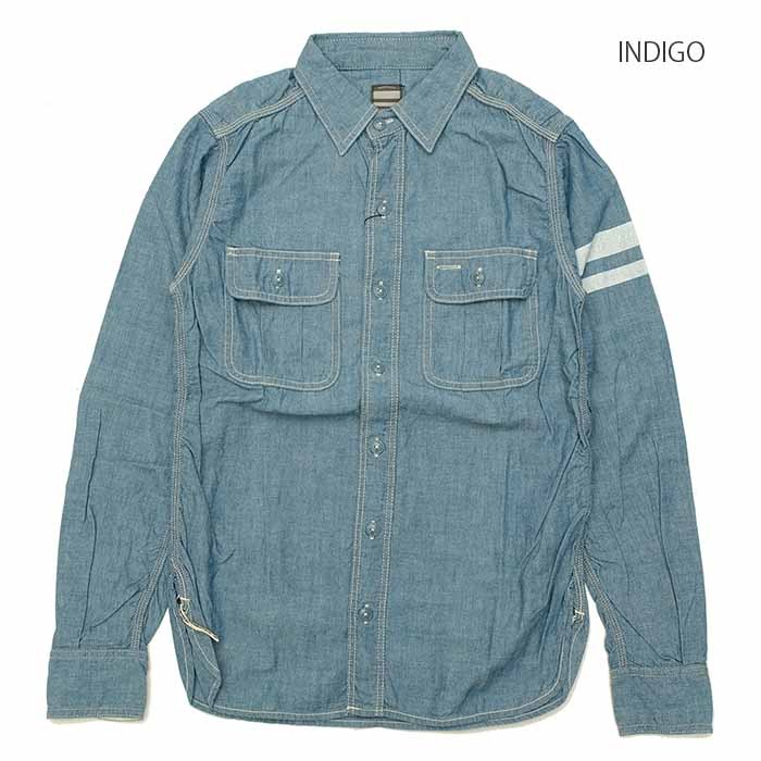 桃太郎ジーンズ（MOMOTARO JEANS） 長袖シャンブレー ワークシャツ