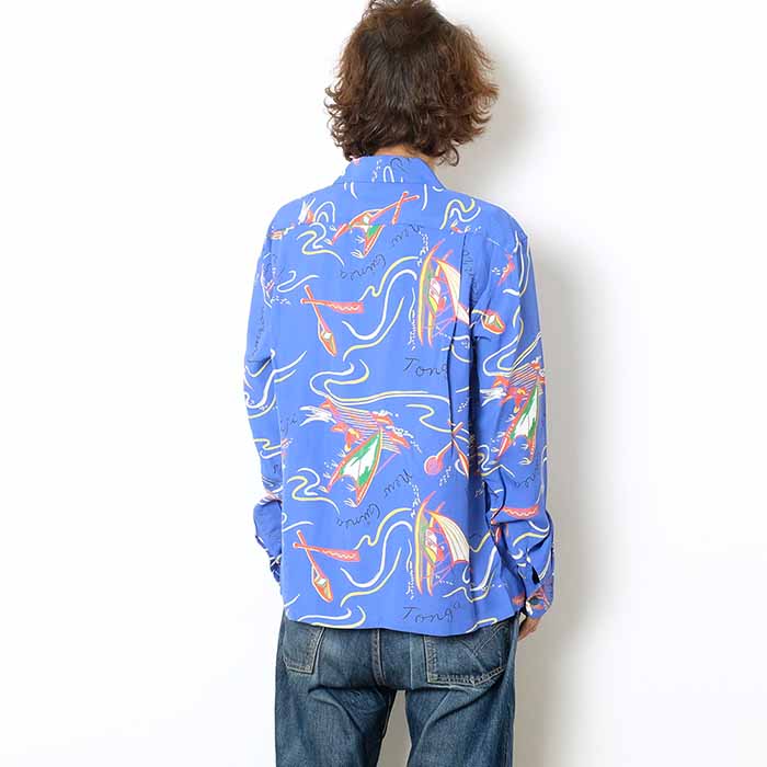 SUN SURF サンサーフ SS29205 長袖 レーヨン ハワイアンシャツ - SOUTH