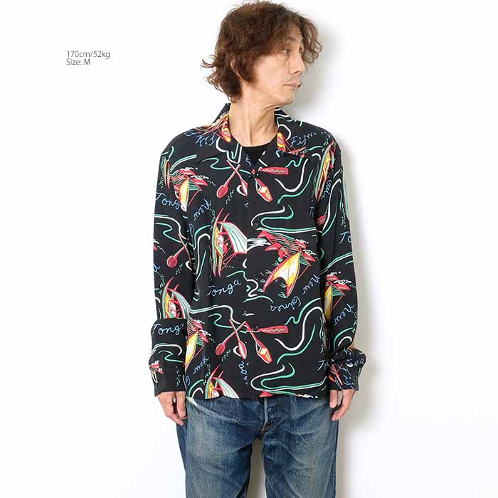 SUN SURF サンサーフ SS29205 長袖 レーヨン ハワイアンシャツ - SOUTH