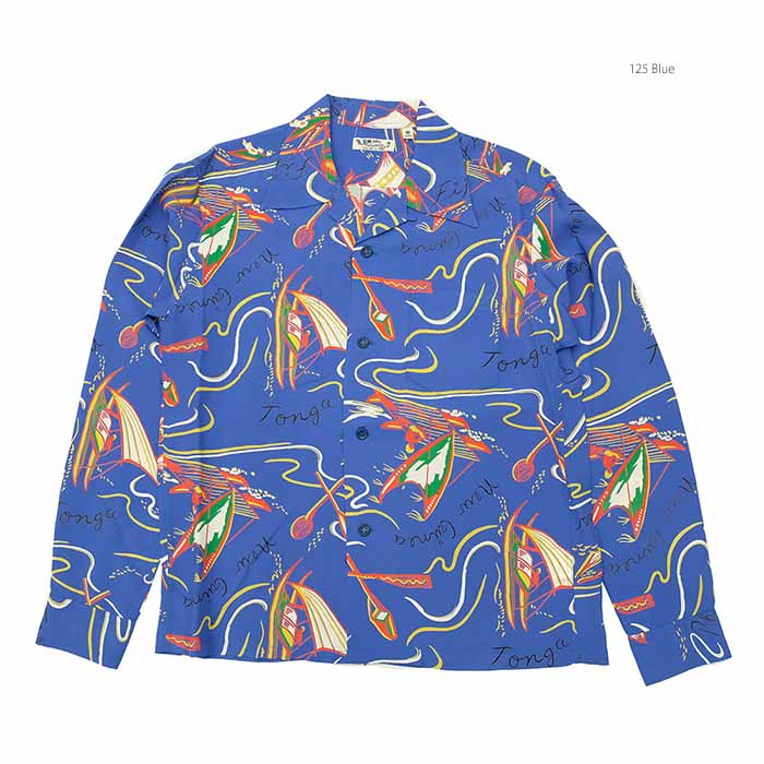 SUN SURF サンサーフ SS29205 長袖 レーヨン ハワイアンシャツ - SOUTH