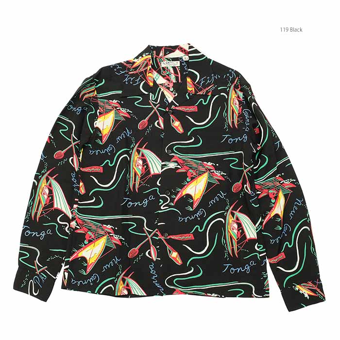 SUN SURF サンサーフ SS29205 長袖 レーヨン ハワイアンシャツ - SOUTH