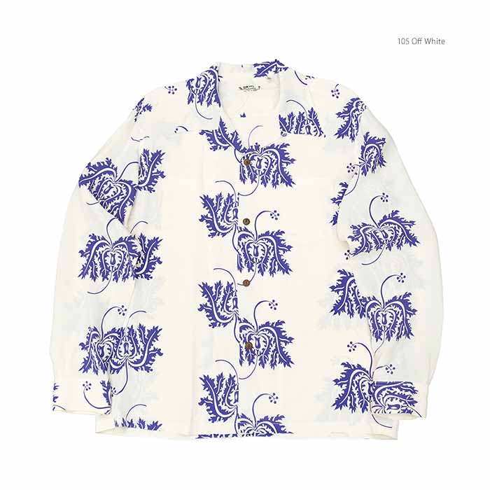 SUN SURF サンサーフ SS29402 長袖 レーヨン ハワイアンシャツ - CORAL