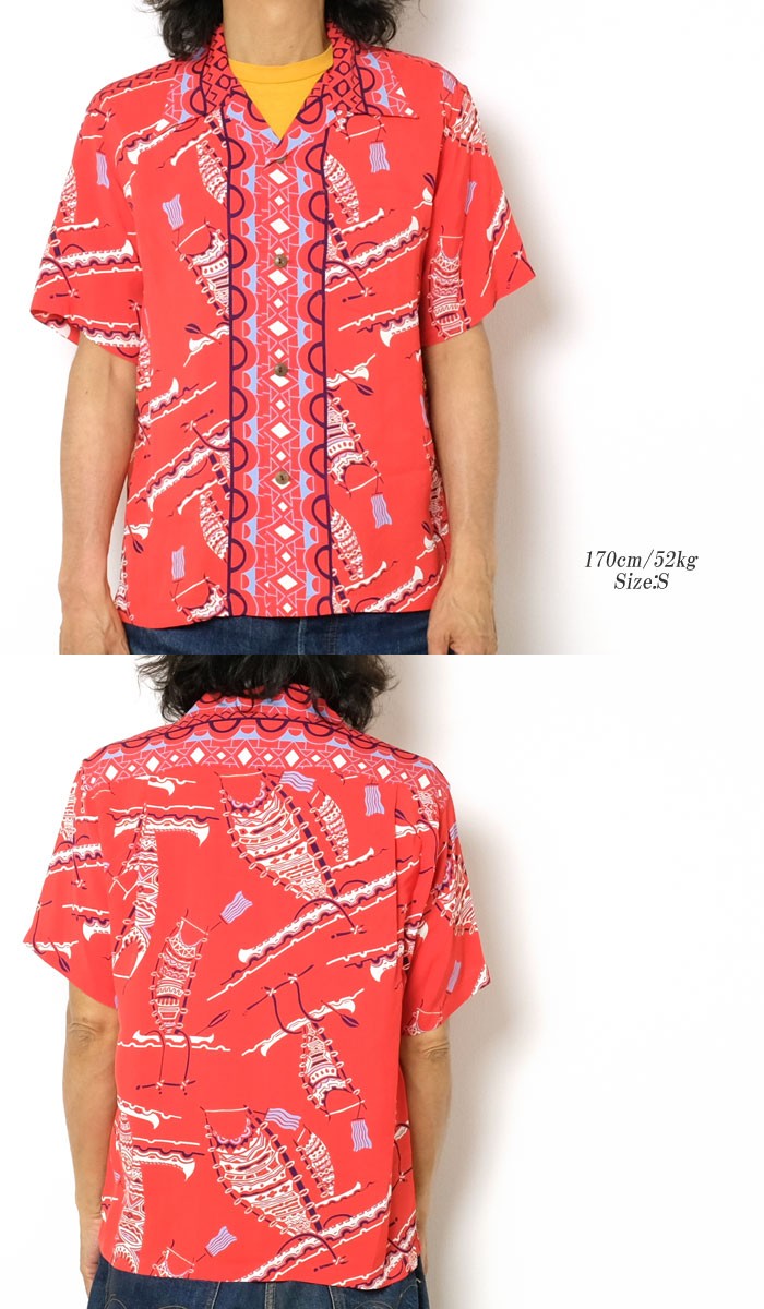 美品 23SS SUNSEA サンシー 半袖 テニス ポロ シャツ 318P▲ SUN SURF SURF（サンサーフ） 半袖 レーヨン ハワイアンシャツ